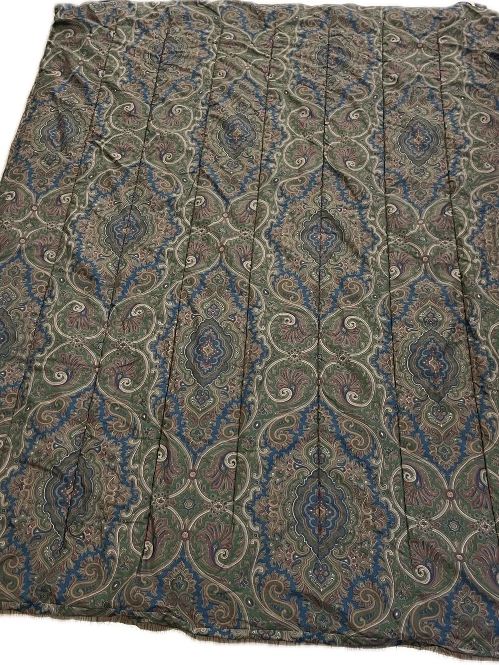 Vtg Ralph Lauren Comforter Brianna Elizabeth Paisley Blue Green Twin Sateen USA